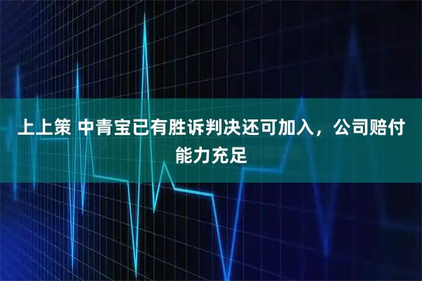 上上策 中青宝已有胜诉判决还可加入，公司赔付能力充足